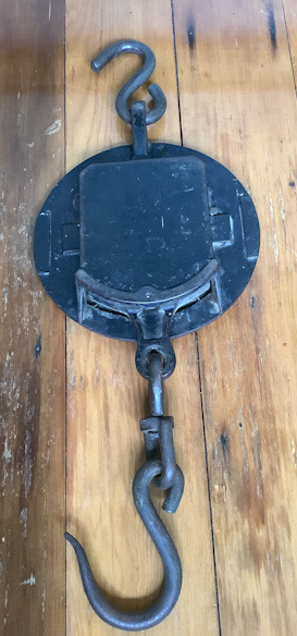 Large vintage brass fronted Salter scales